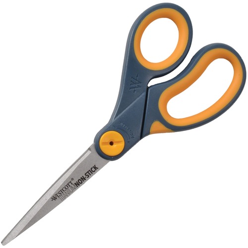 Scissors, Titanium Bonded, 8" Straight, Gray/Yellow