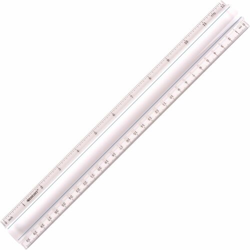 Magnifying Ruler, 2x, Inches/Metric, 12", Clear
