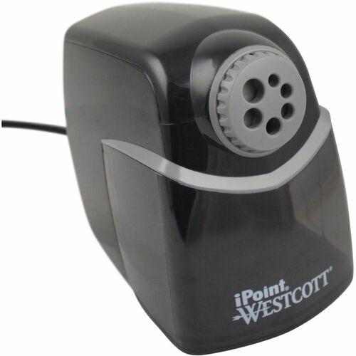 Pencil Sharpener, 6-Hole, 5-3/4"Wx8-1/4"Lx7-3/4"H, Black