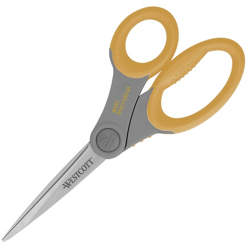 Scissors, Antimicrobial, Straight, 8" Blades, Gray/Yellow
