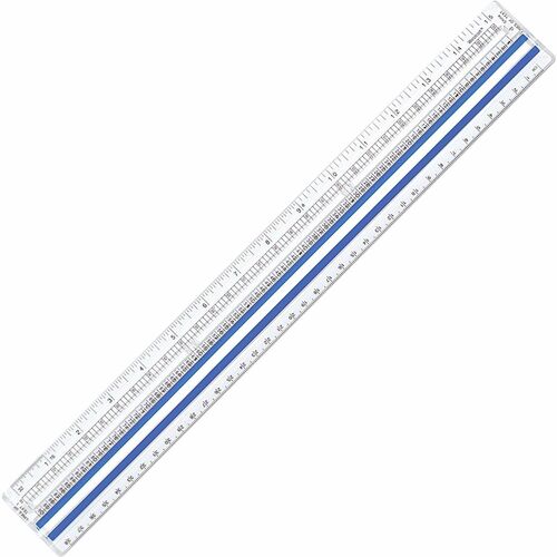 Magnifying Ruler, Metric, 15" Long, Acrylic, Clear