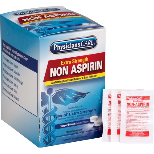 Non Aspirin Pain Reliever, Extra Strength 125/BX