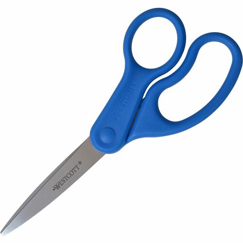 All Purpose Scissors, 8" Straight, Right/Left Hand, Blue