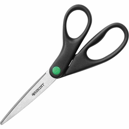 Stainless Steel Shears, 8" Straight, Contoured Black Handles