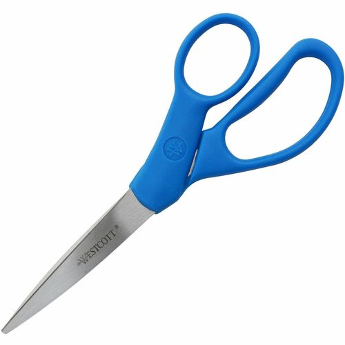 All-Purpose Scissors, Straight, 7" L, Blue Handle