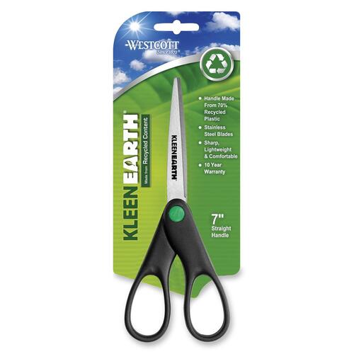 Stainless Steel Shears, 7" Pointed, Contoured Black Handles