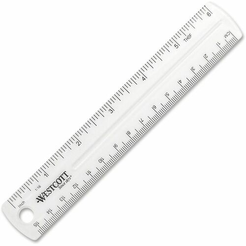 Plastic Ruler, 6" Long, Clear