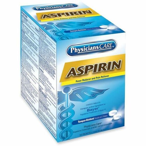 Aspirin, Individual Packets, 2/PK 50/BX