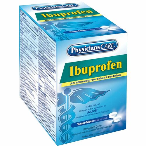 Ibuprofen Single Packets, Medication Tablets 2/Pk 50/BX