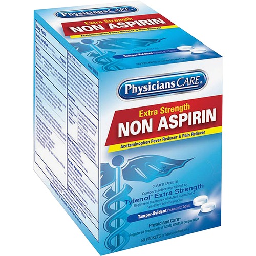 Non-Aspirin, Acetaminophen, Single Dose, Extra Strength 2/Pk 50/BX