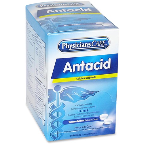 Antacid Medication Tablets, Single Packets 2/PK 50/BX