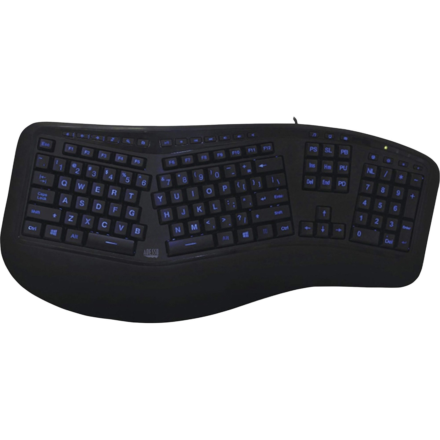 Kboard, Illum, Ergonomic, Black