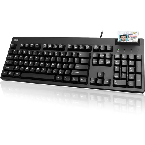 EasyTouch Smart Card Reader Keyboard AKB-630SB-TAA, 104 Keys, Black