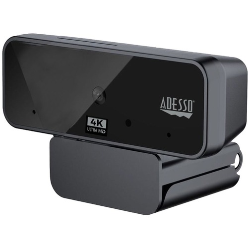 Webcam, Fixed Focus, CMOS, 3840pX2160p, 8 Megapixel, 30fps, HD, USB, Black