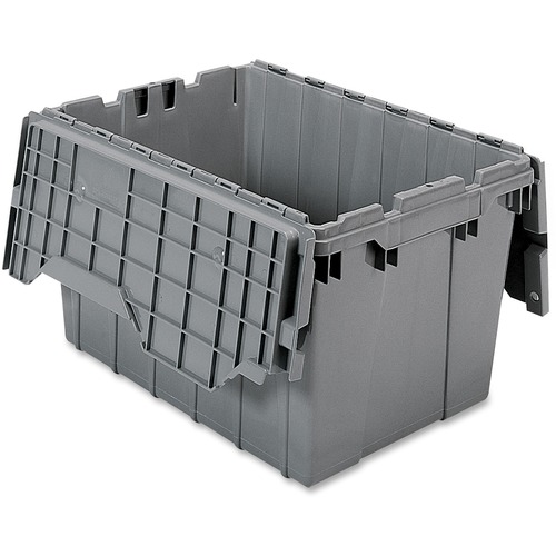 Container, With Attached Lid, 12 Gal, Gray