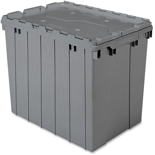 Container, With Attached Lid, 17 Gal, Gray