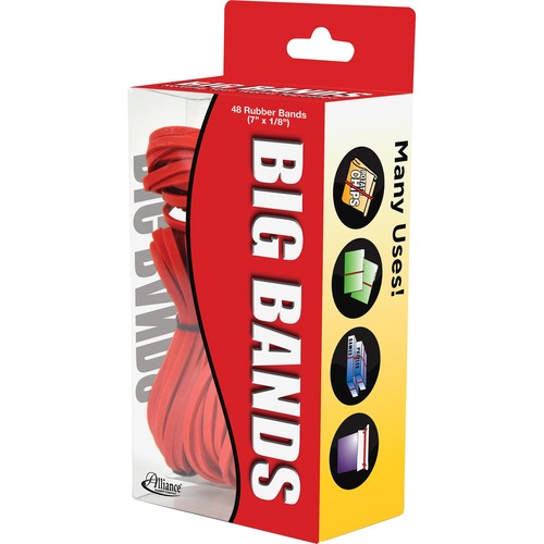 Big Rubber Bands, 117B, 7-1/2" x 1/8", Red 48/PK