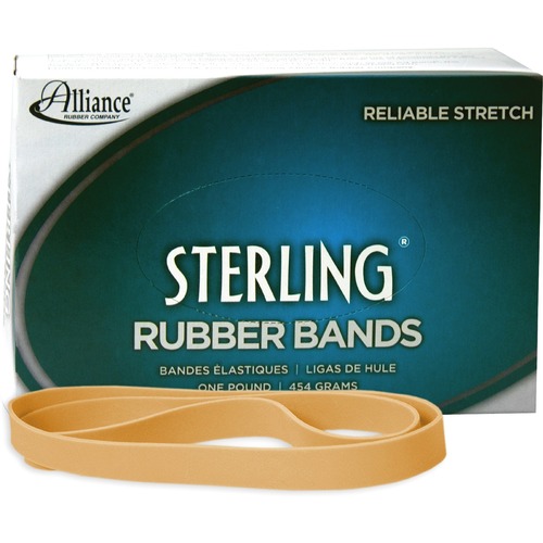 Rubber Bands, Size 107, 1-Lb., 7"x5/8", Natural 50/BX