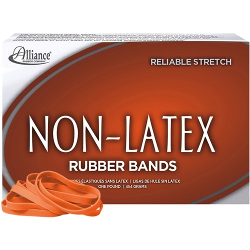 Rubber Bands, Latex-Free, 3-1/2" x 1/4" No.64, Orange 380/BX