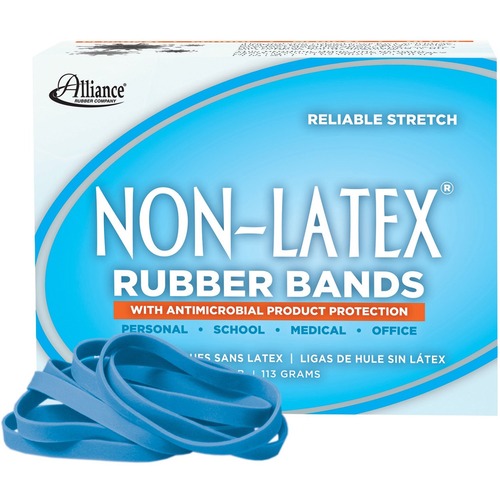 Antimicrobial Rubber Bands, 1/4 lb, 3-1/2" x 1/4", Cyan Blue 95/BX