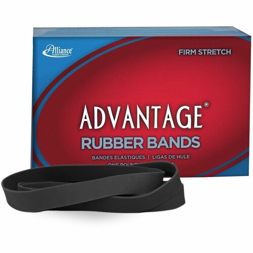 Rubber Bands, Mid-Range, Reusable, Size #107, 1 lb, 7" x 5/8", Black