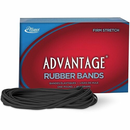 Rubber Bands, Mid-Range, Reusable, Size #117B, 1 lb, 7" x 1/8", Black