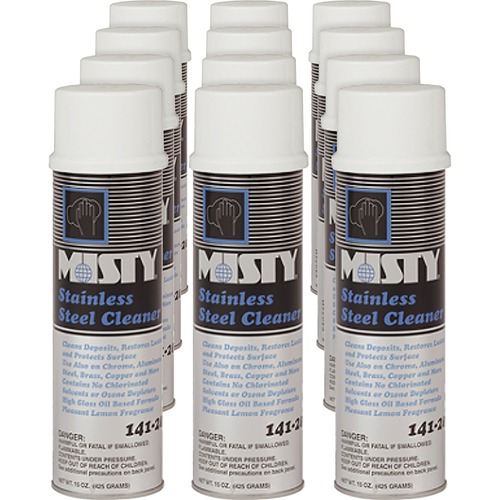 Stainless Steel Cleaner, Lemon Fragrance, Black/Spray 12/CT