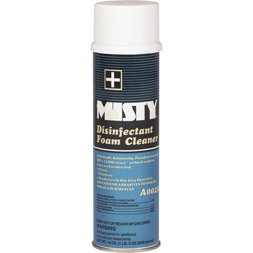Disinfectant/Cleaner, Foam, Aerosol, 19 Ounce, White 12/CT