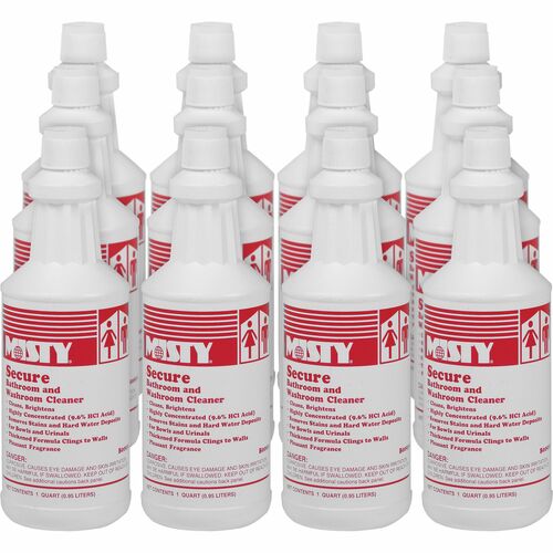 Secure Bathroom/Washroom Cleaner, 1 Quart, Clear 12/CT