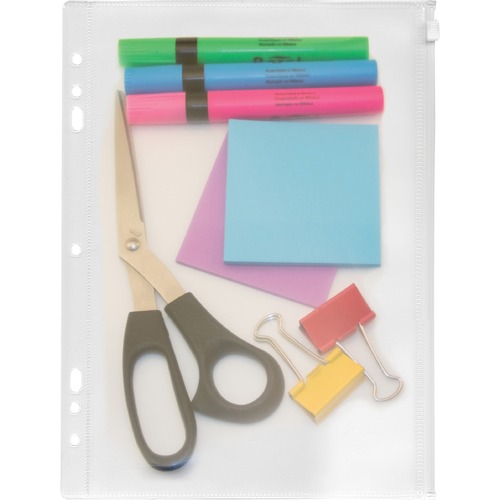 Binder Pouch, 7-Hole Punched, 11" x 8-1/2", Clear