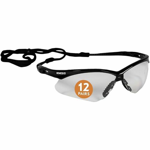 Glasses, Safety, UV Protection, Black Frame/Clear Lens