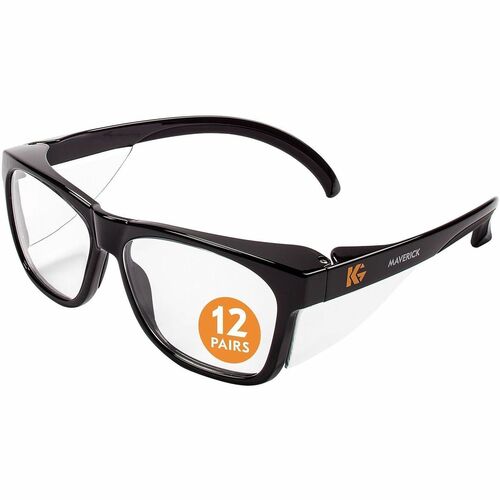 Glasses, Safety, UV Protection, Anti-Fog, Black/Clear 12/BX