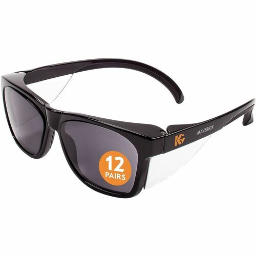 Glasses, Safety, UV Protection, Anti-Fog, Black/Smoke 12/BX