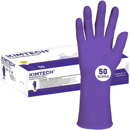 Gloves, Nitrile, Powder Free, Textured, 5.9 Mil, 12" Large, Medium, 50/BX Per Carton 10/CT