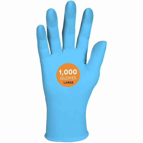 Gloves, Nitrile, Powder Free, Textured Tips, 4 Mil, 9.5", Large, LBE 100/BX