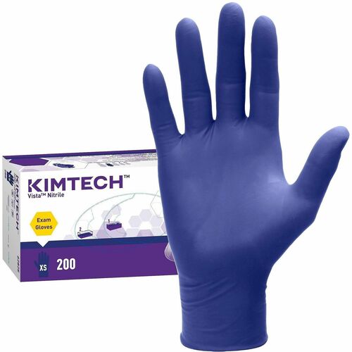 Gloves, Nitrile, Powder Free, Textured Tips, 4.3 Mil, 9.5" L, XS, Purple 200/BX