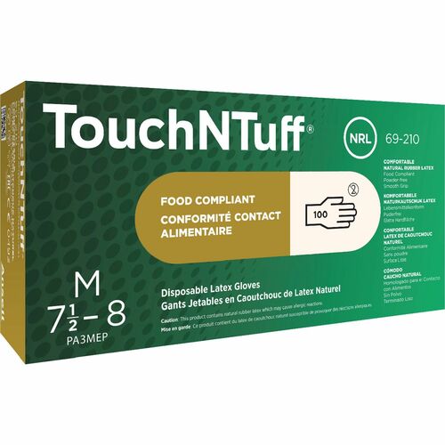 Rubber Latex Powdered Gloves, 5-Mil, Medium, White