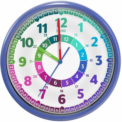 Clock, F/Classrooms, Silent, Teaching Time, 12&24 Hour, Glass, AST