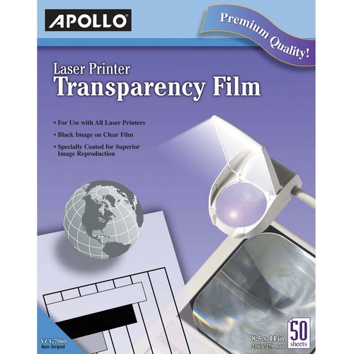 Transparency Film, Laser Printers, 8-1/2" x 11", Clear 50/BX