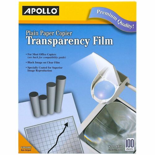 Transparency Film, 8-1/2 x 11", Black on Clear 100/BX