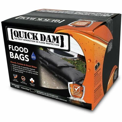 Flood Bags, 4-Gal Capacity, 3-1/2 Expansion, 12"x24", Black 20/CT
