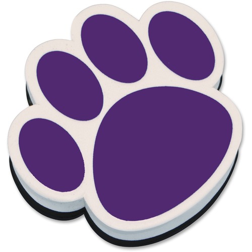 Whiteboard Eraser, Magnetic, Paw Design, 3-3/4", Purple