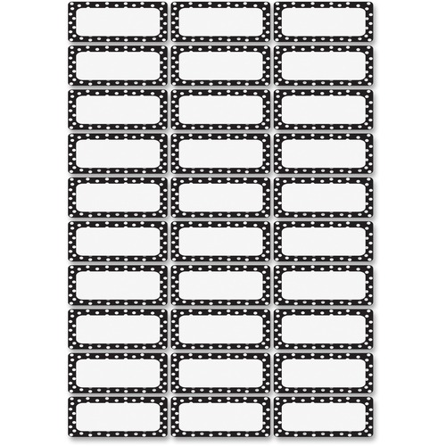 Dots Nameplate Magnets, Black/White 30/PK