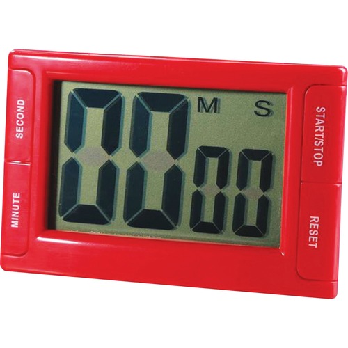 Digital Timer, Magnetic Backing, 2"Wx3/4"Lx3-3/4"H, Red
