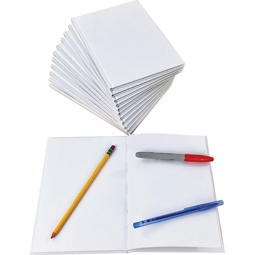 Blank Book, Hardcover, 28-Page, 6" x 8", White 12/PK