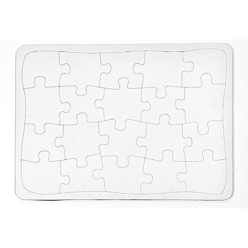 Puzzle, Blank, With Tray, Heavy-Duty Chipboard, 14" x 10", White