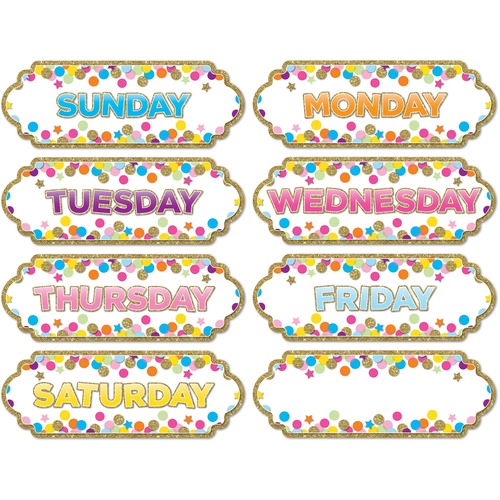 Board Header, Days, Magnetic, Confetti, Multi-Color