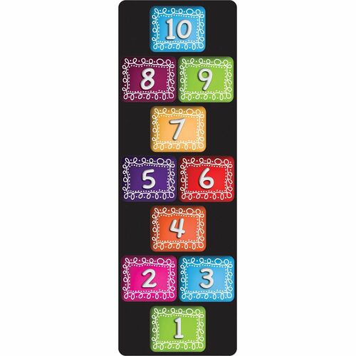 Mat Runner, Numbered 1 to 10, Chalk Design, 15-1/2" x 47", MI