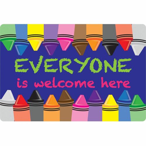 Mat, Everyone Is Welcome Here, Crayons, 23-1/2" x 15-1/2", MI