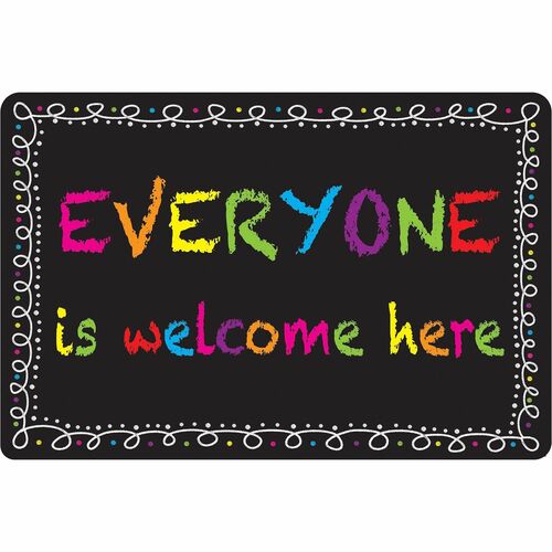 Mat, Everyone Is Welcome Here, Chalk Loops, 23-1/2" x 15-1/2", MI